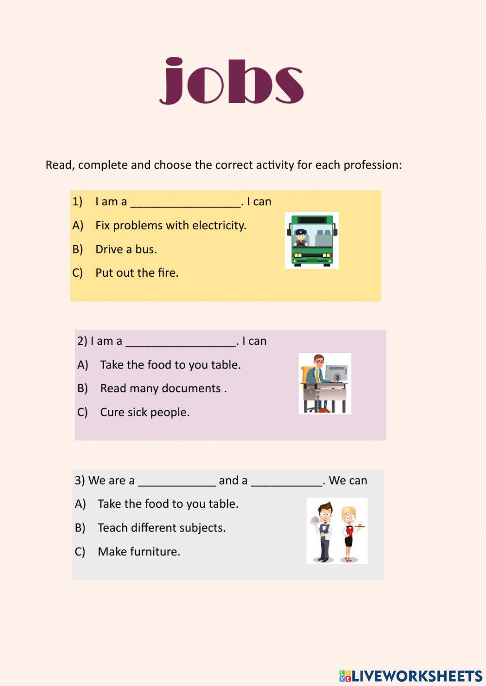 Jobs and occupations