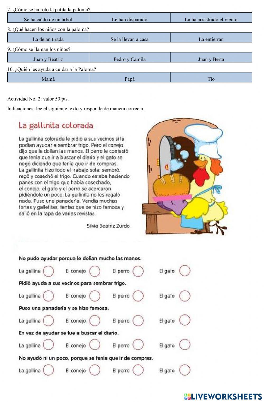 Prueba corta lectura