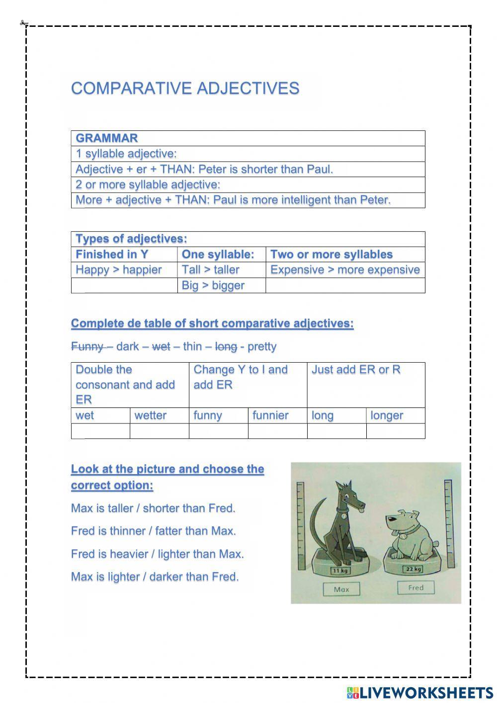 Adjetivos comparativos