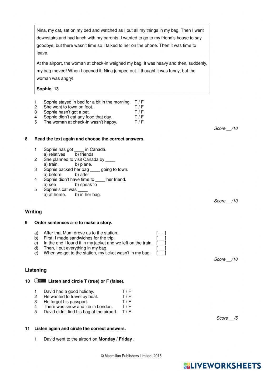 Vocabulary and grammar