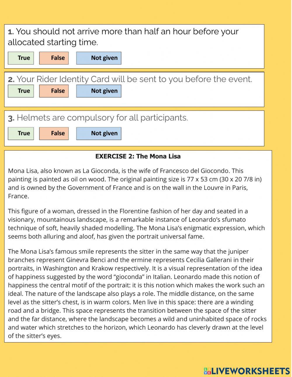 Reading comprehension