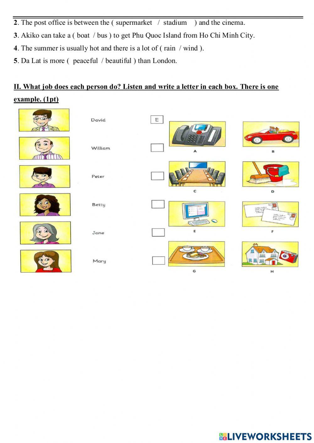 Placement test - khoi 5- level 2