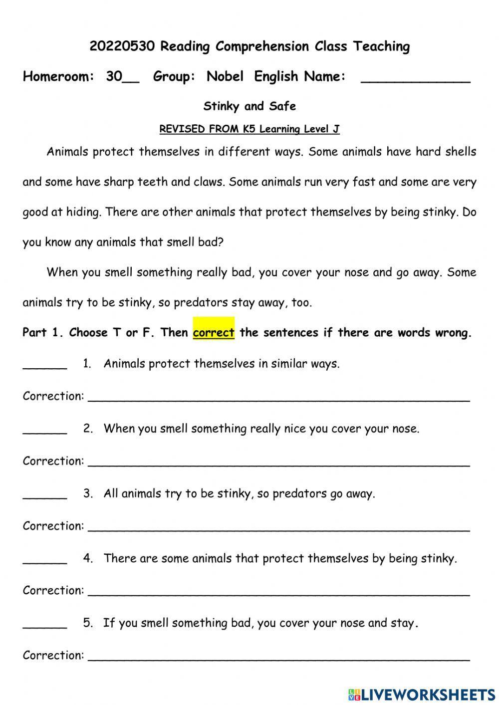 Reading Comprehension