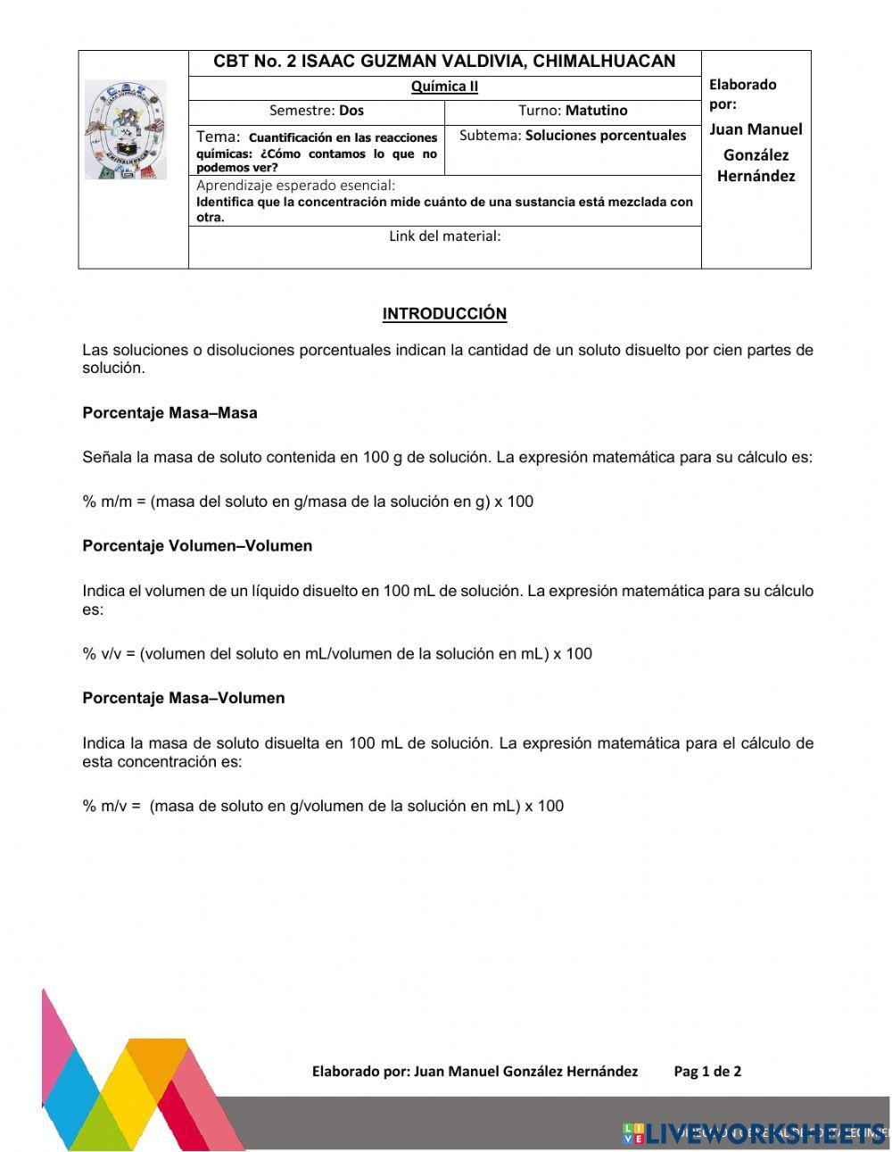 Solución porcentual