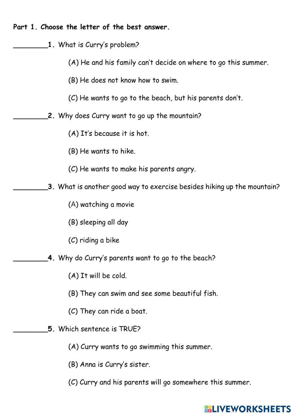 Reading Comprehension