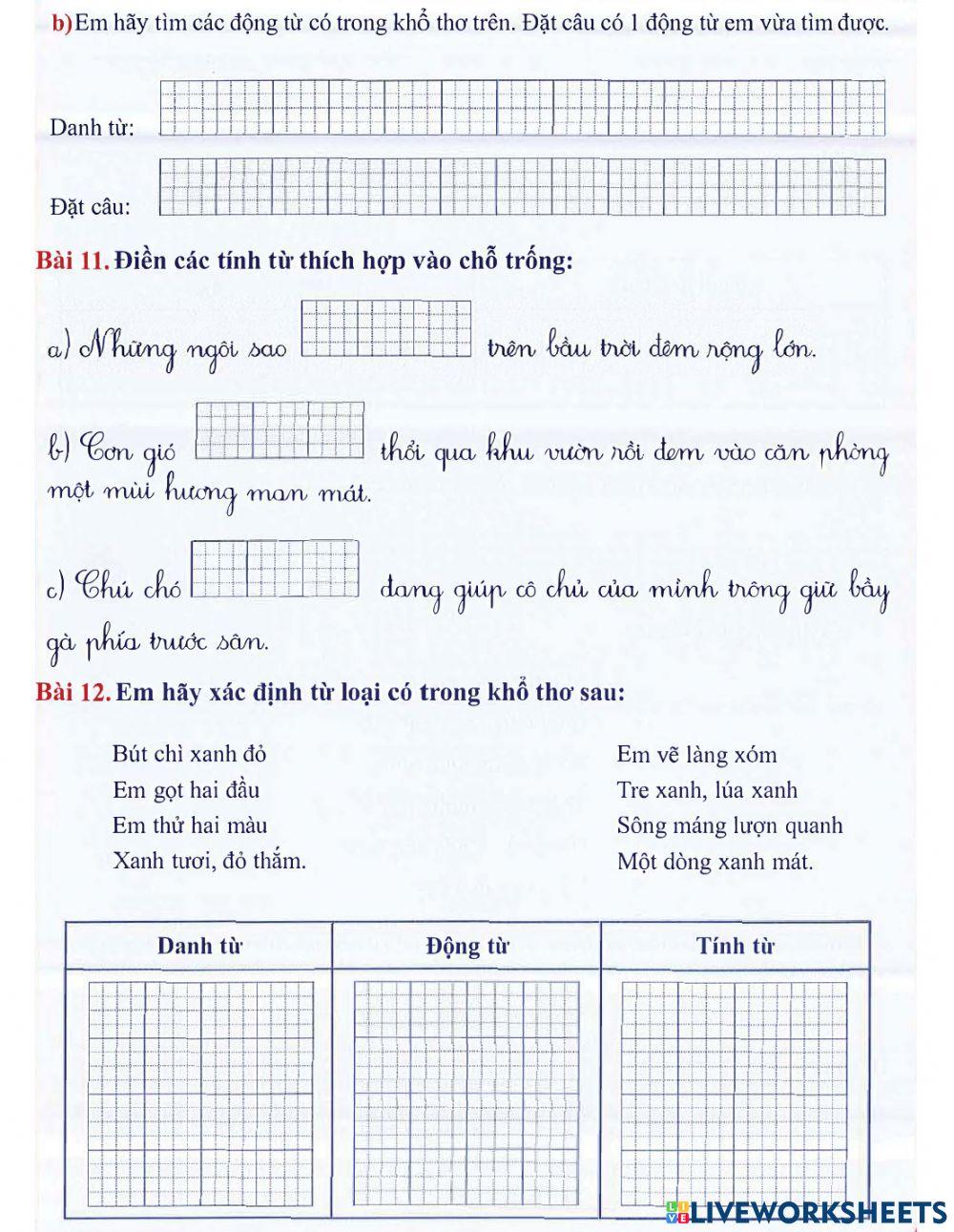 Tiếng Việt 4 lên 5 - Dạng 2: Từ loại