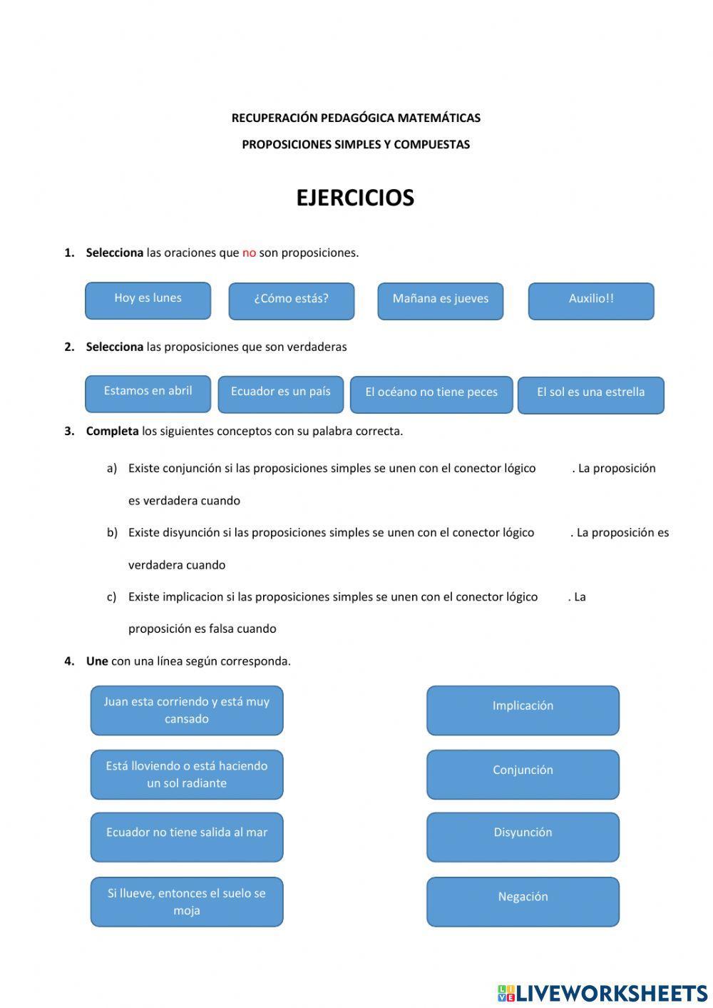 Ejemplo de proposiciones