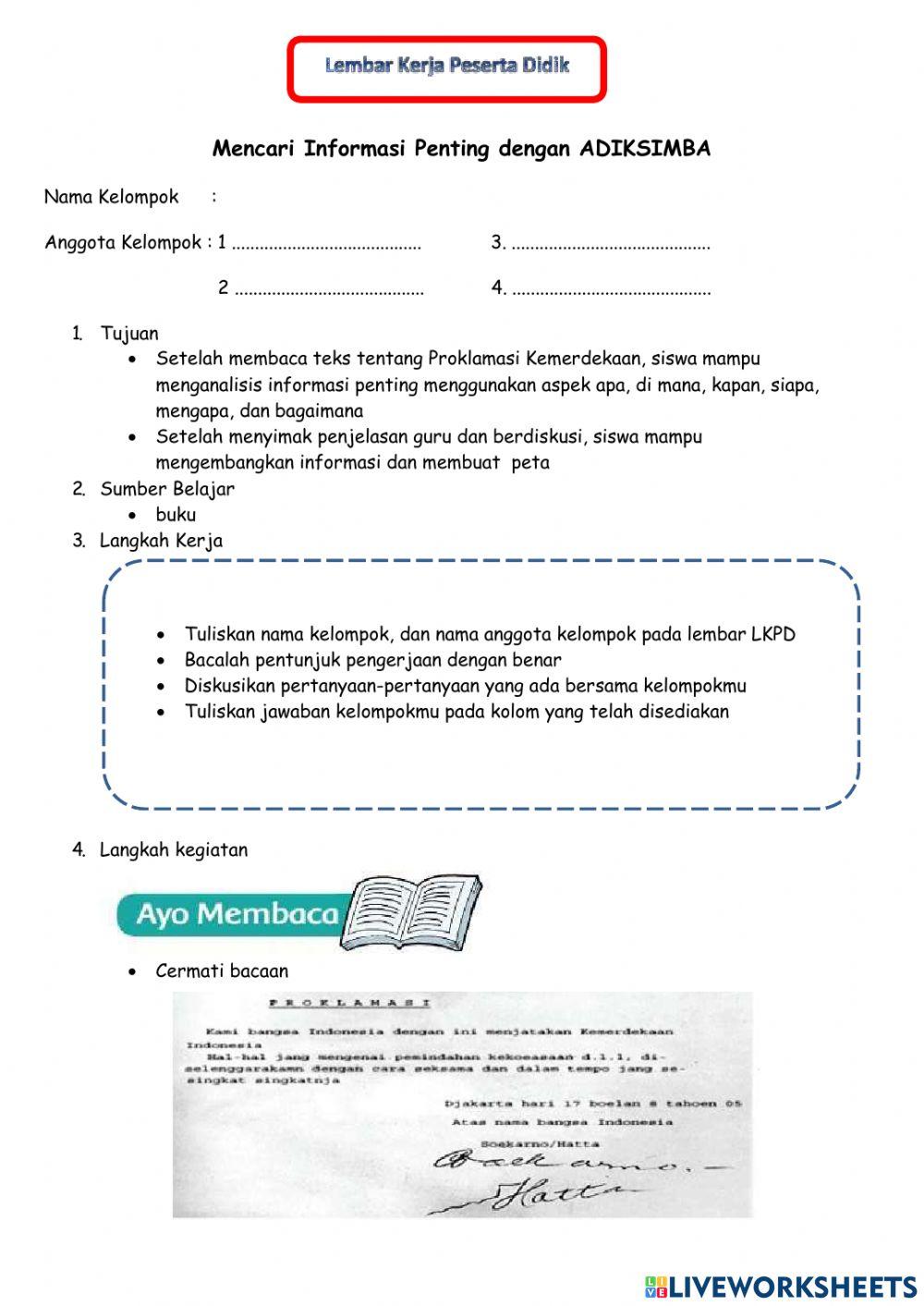 Lkpd makna proklamasi