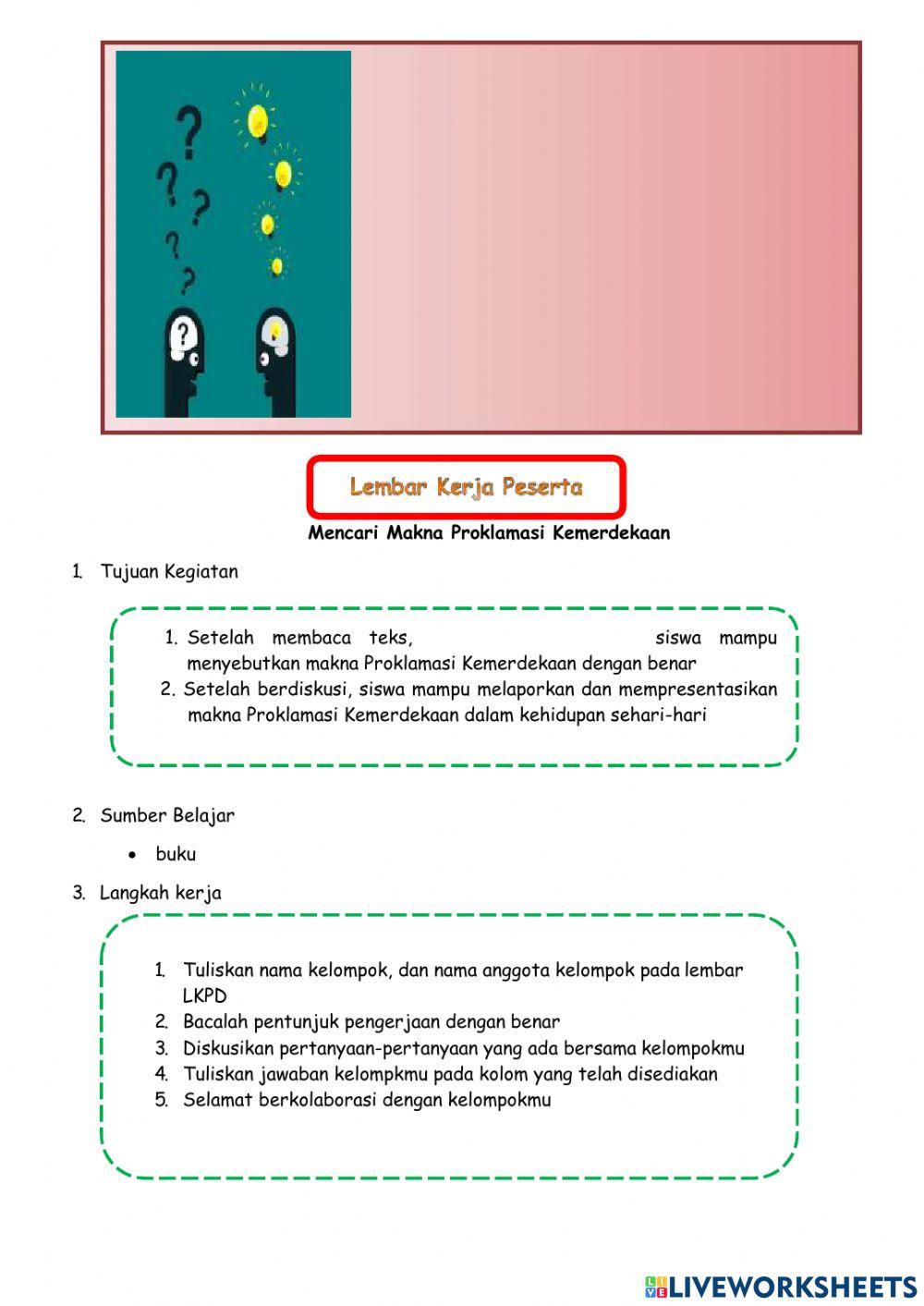 Lkpd makna proklamasi