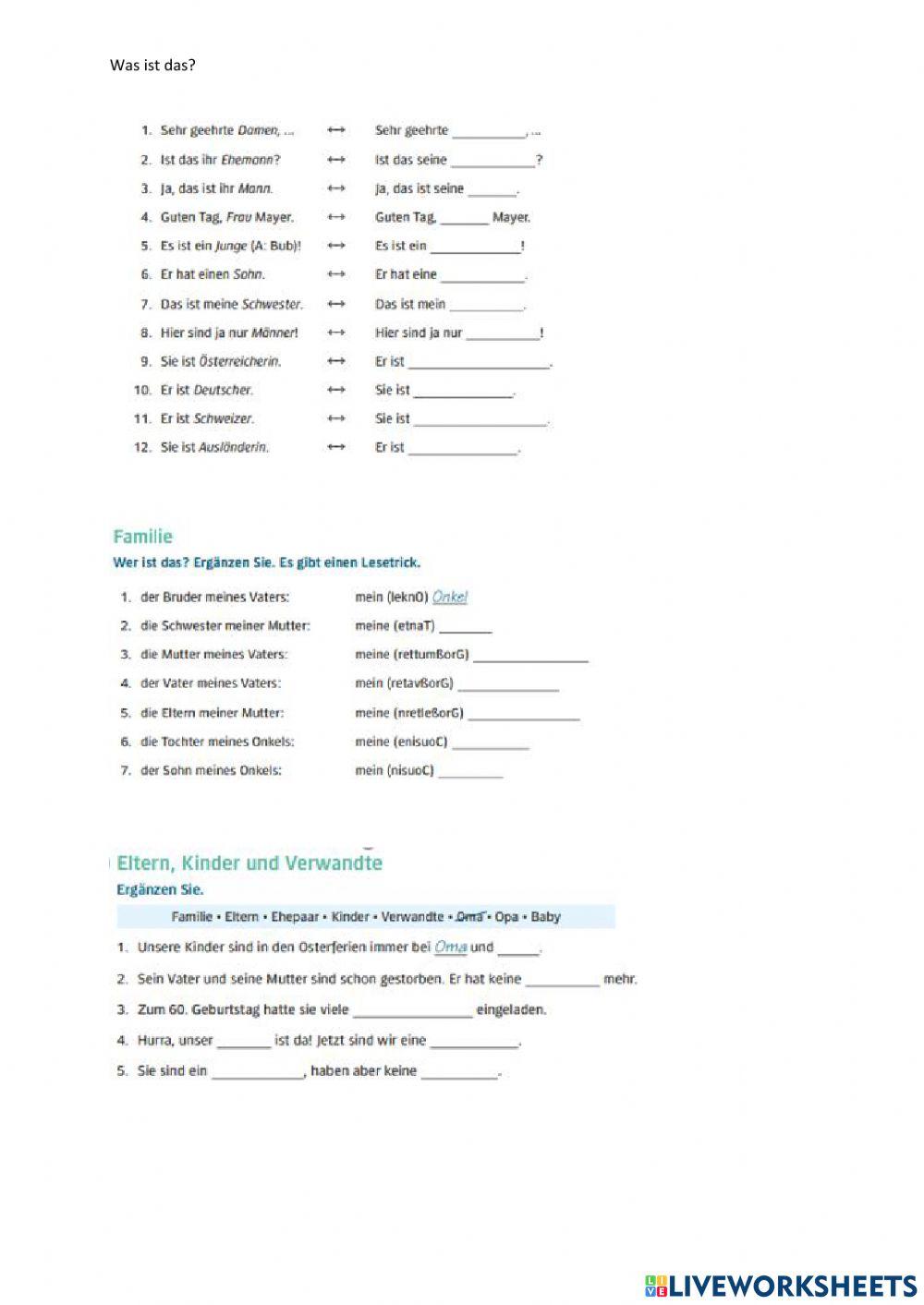 Was ist das? . Familie, Paare