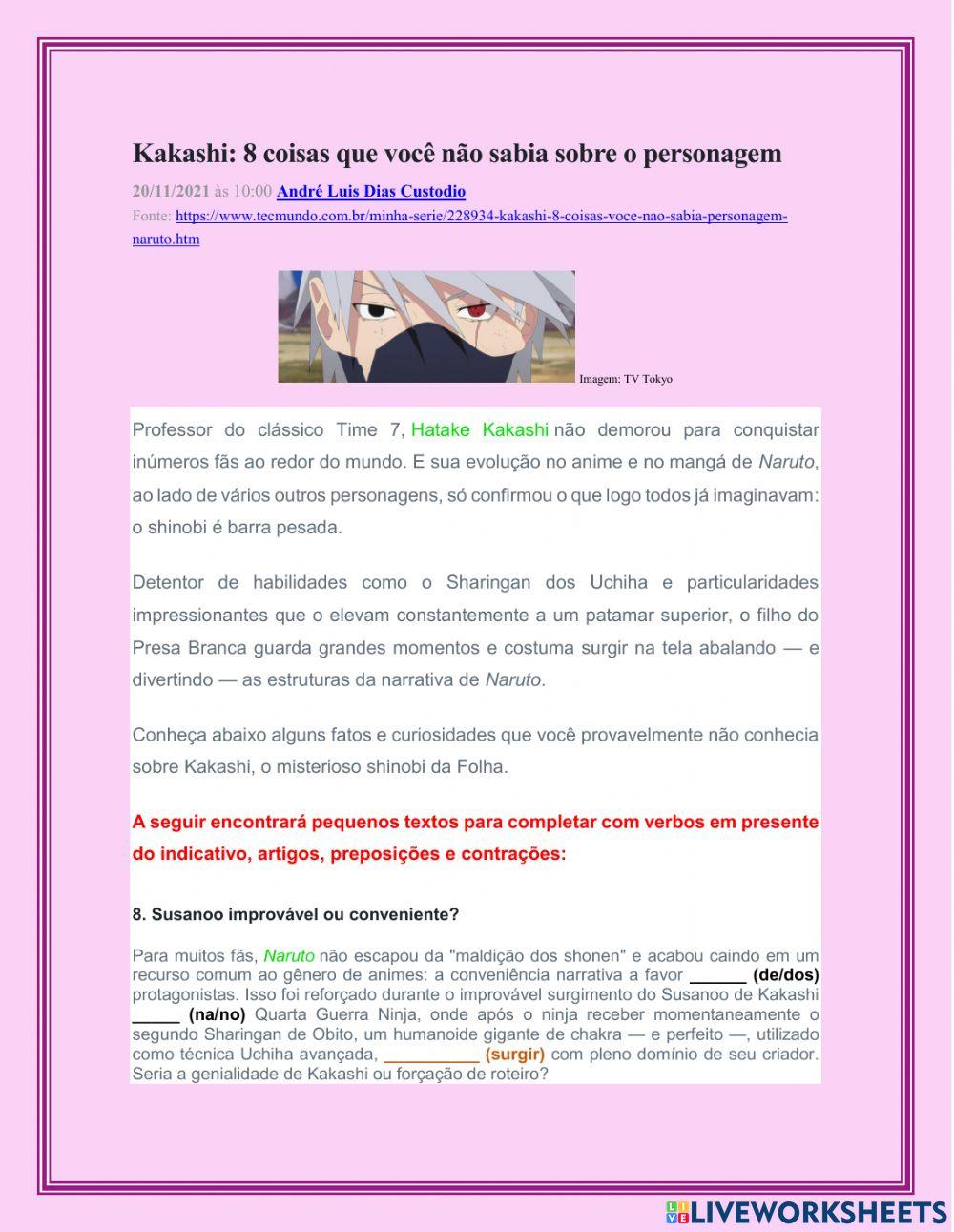 Kakashi - Curiosidades