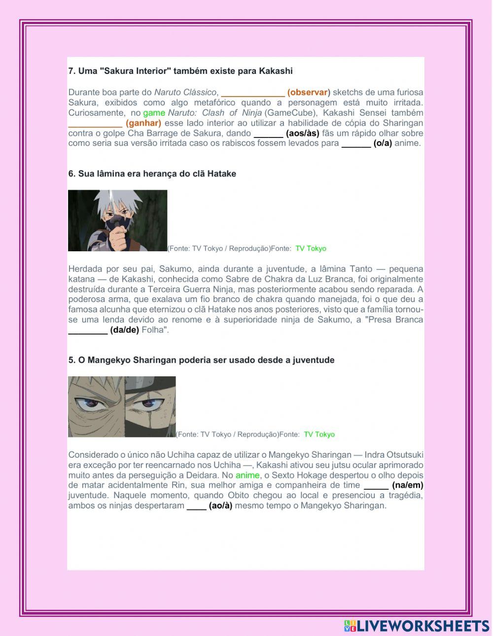 Kakashi - Curiosidades