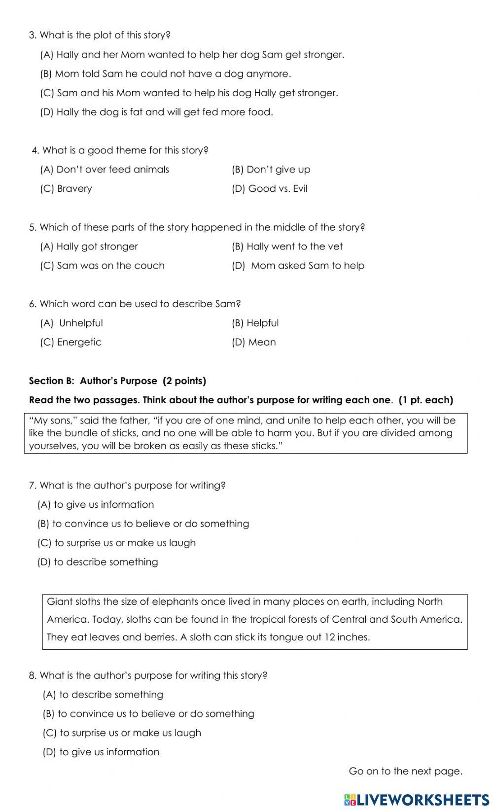 Reading Comprehension Summer Exams 2022