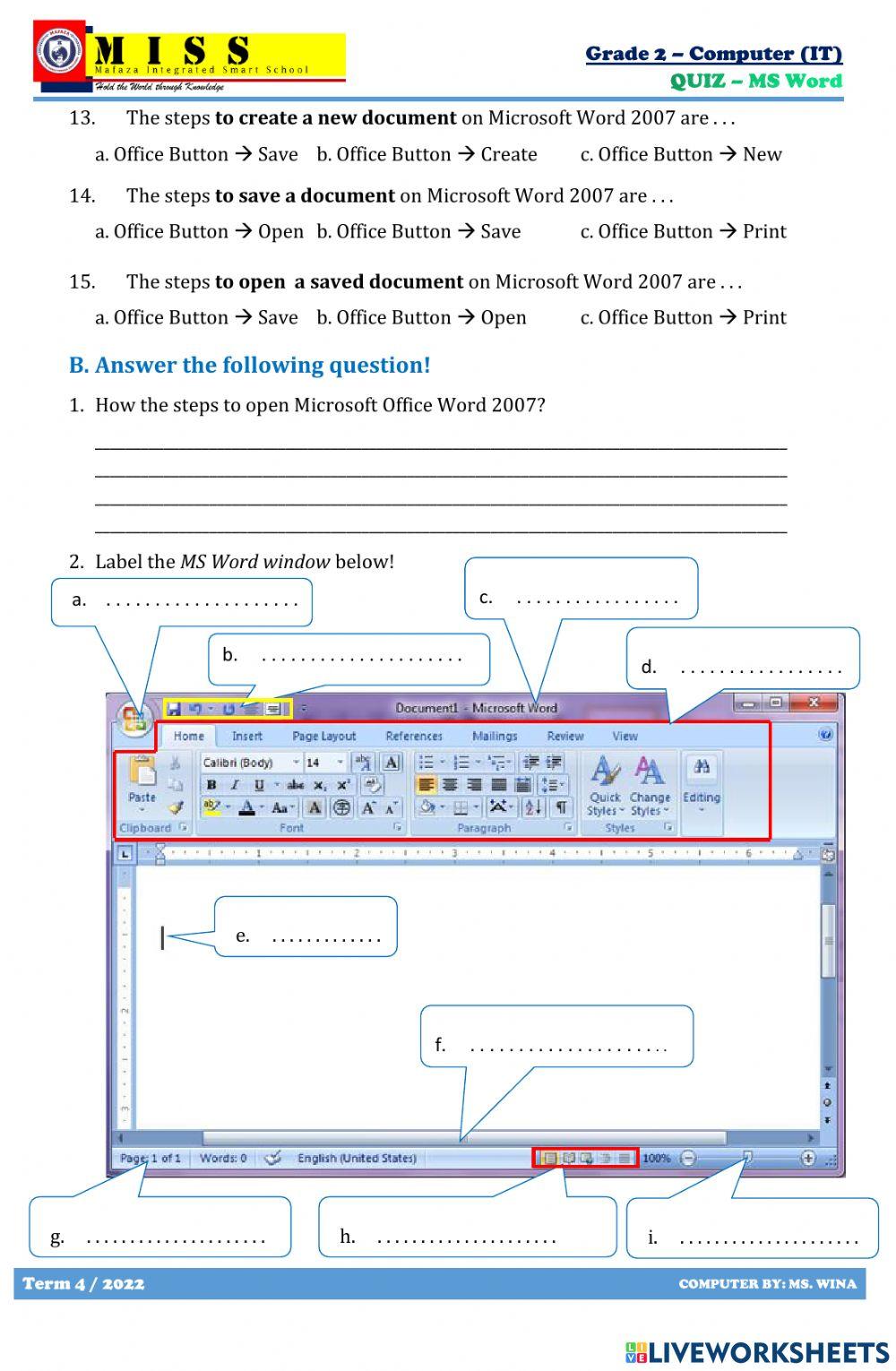 Quiz Microsoft Word