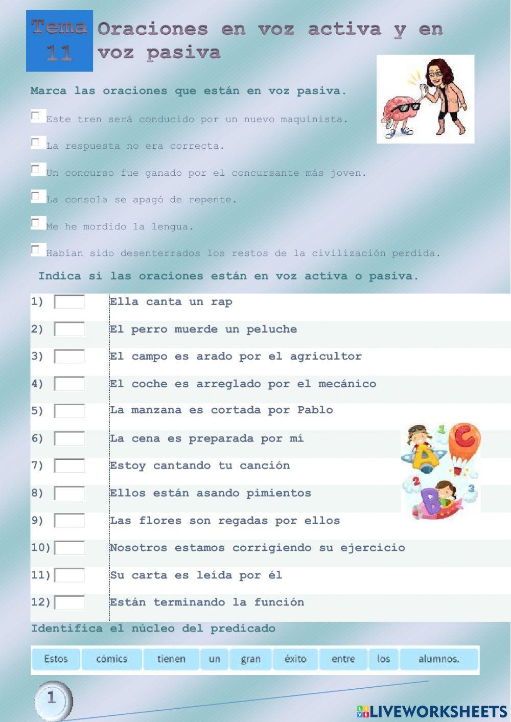 Oraciones en voz Activa y en voz Pasiva Oraciones en voz Activa y en voz Pasiva