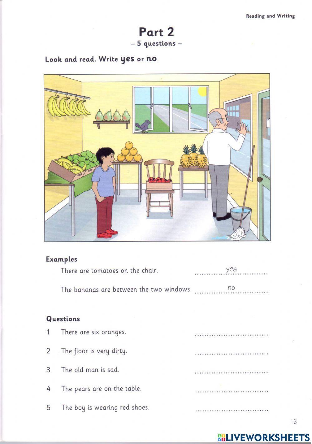 Starters 8 test 1 reading and writing
