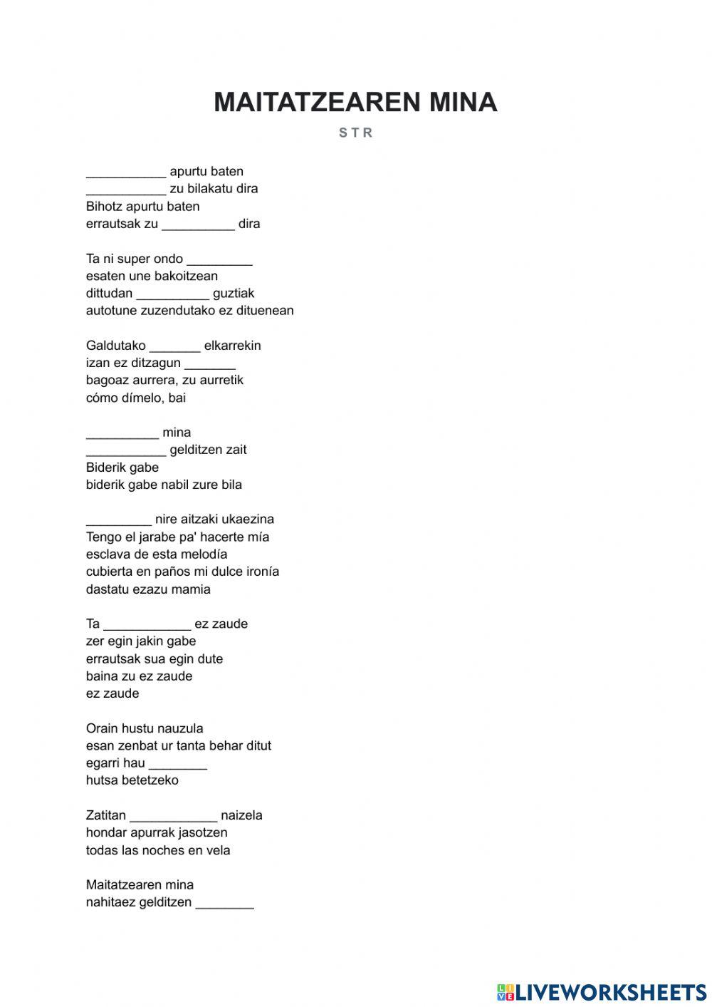 Maitatzearen mina STR