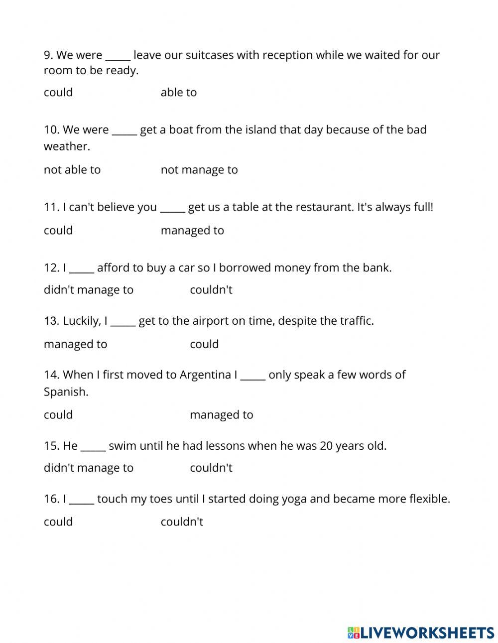 Past Ability 2055226 bonnie81 Live Worksheets