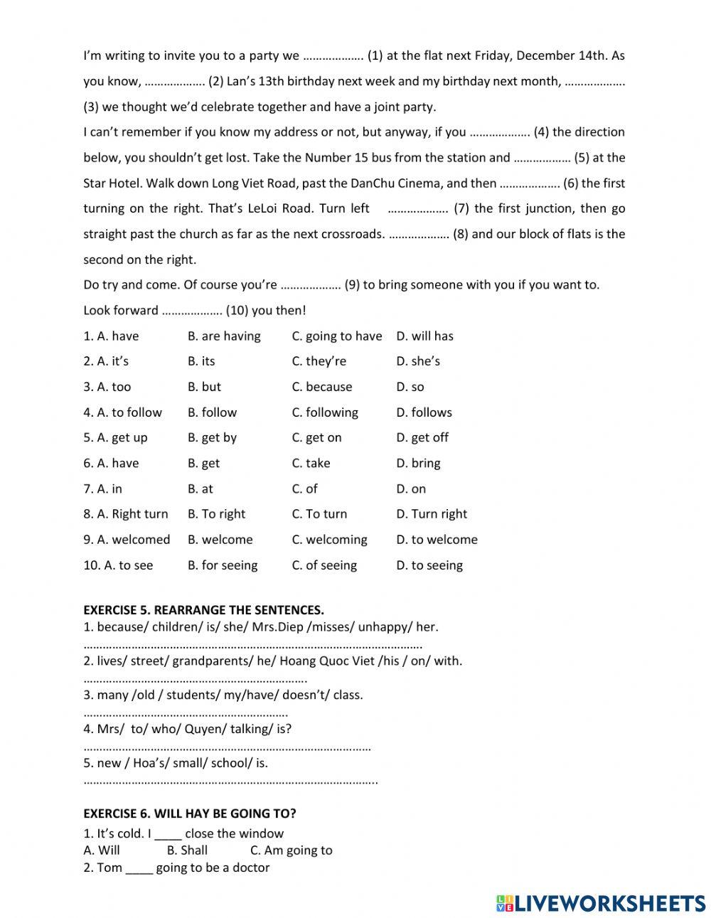 Monthly test June 2022 GRAMMAR 4A2