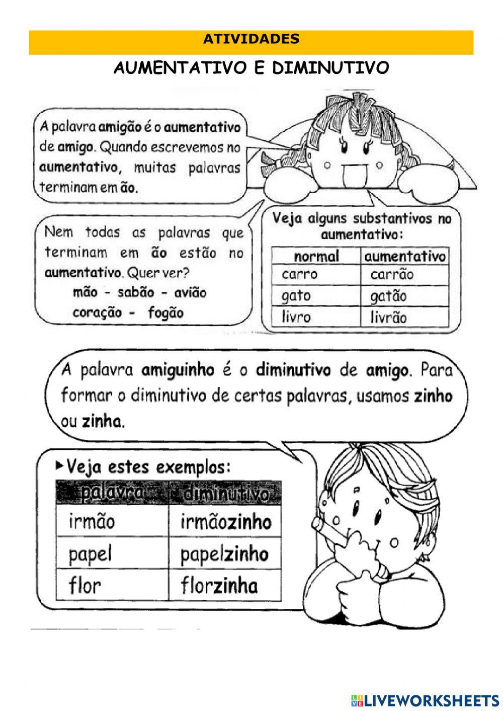 Aumentativo e diminutivo