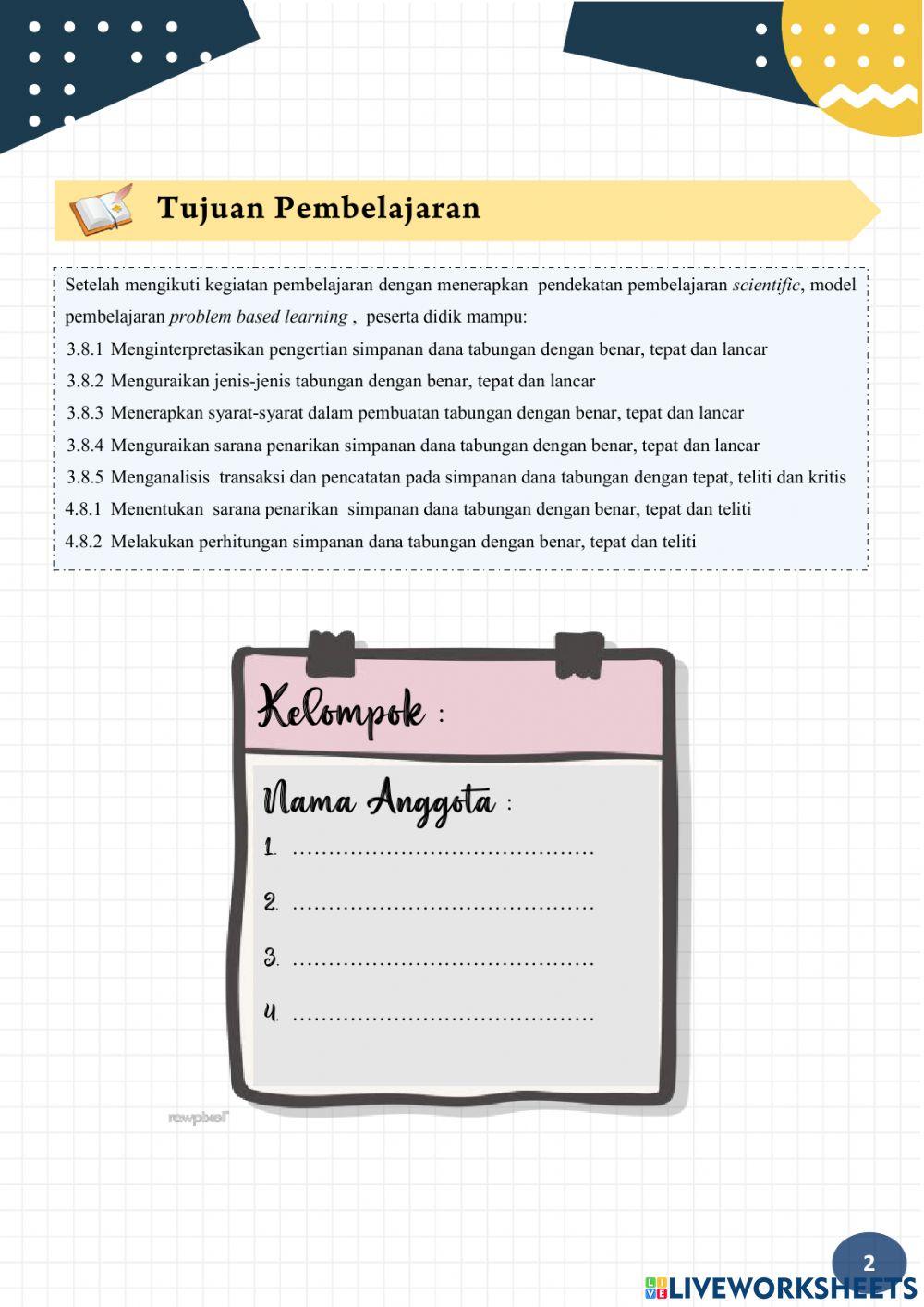 Lkpd perbankan dasar simpanan tabungan