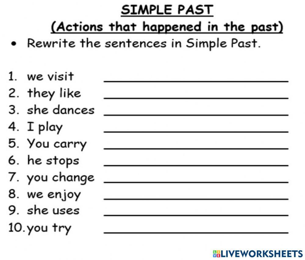 MAY 30th HW SIMPLE PAST
