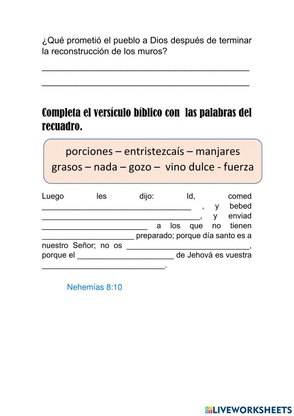 Nehemías reconstruye el muro
