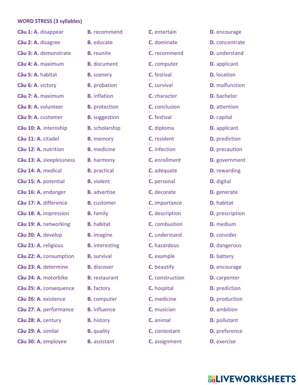 Chuyên đề ôn TN - Stress