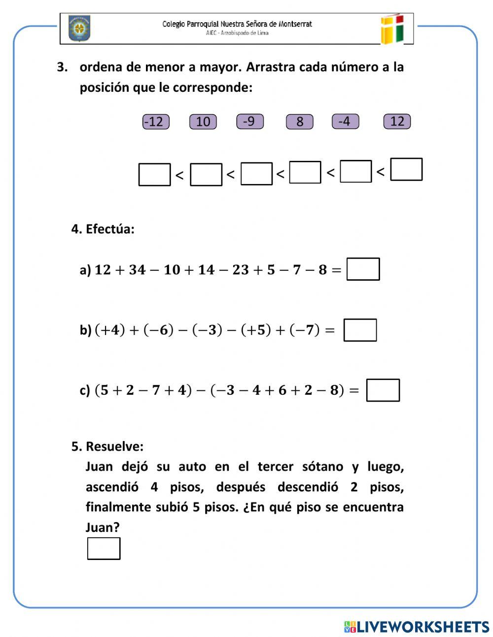 Orden y Operaciones en Z