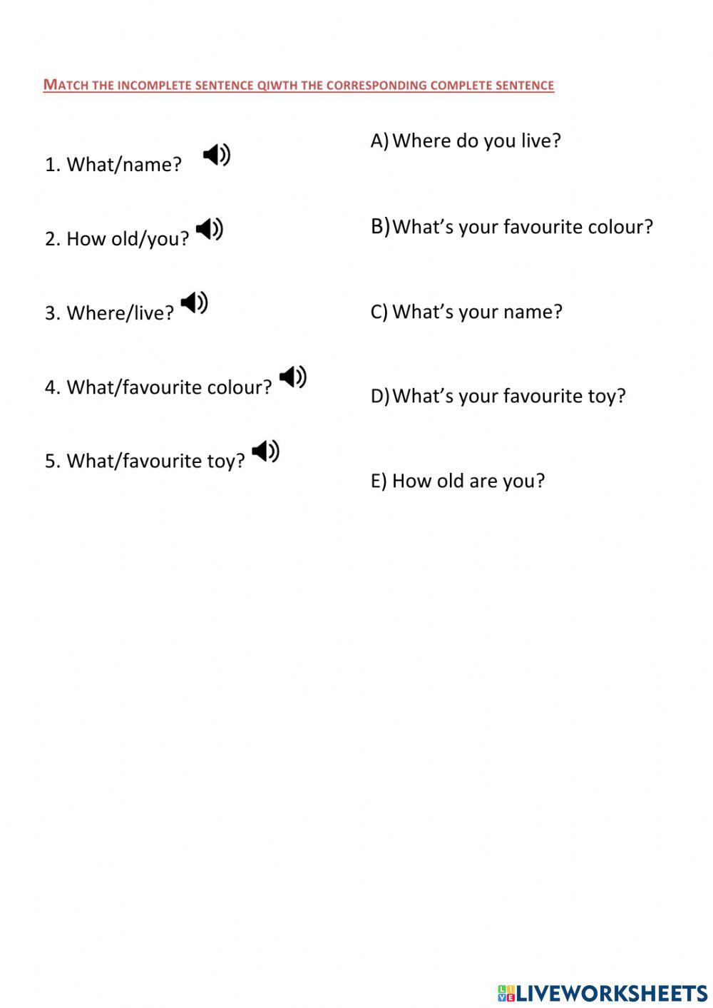 Speaking test Questions