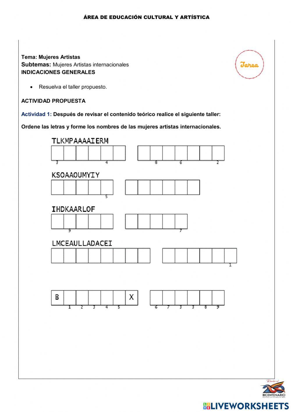 Mujeres Artistas internacionales