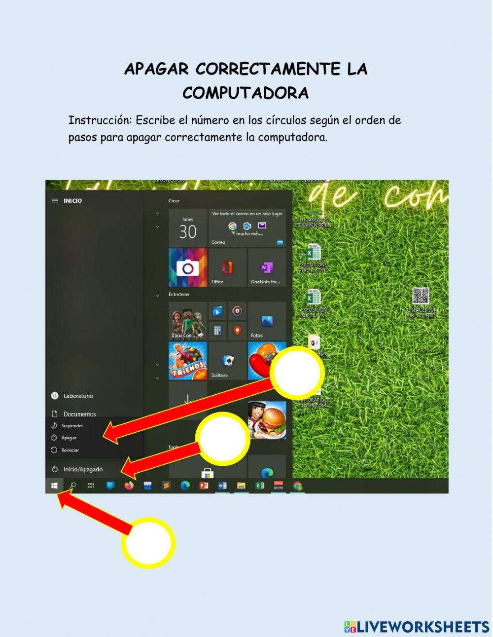 Apagar correctamente la computadora
