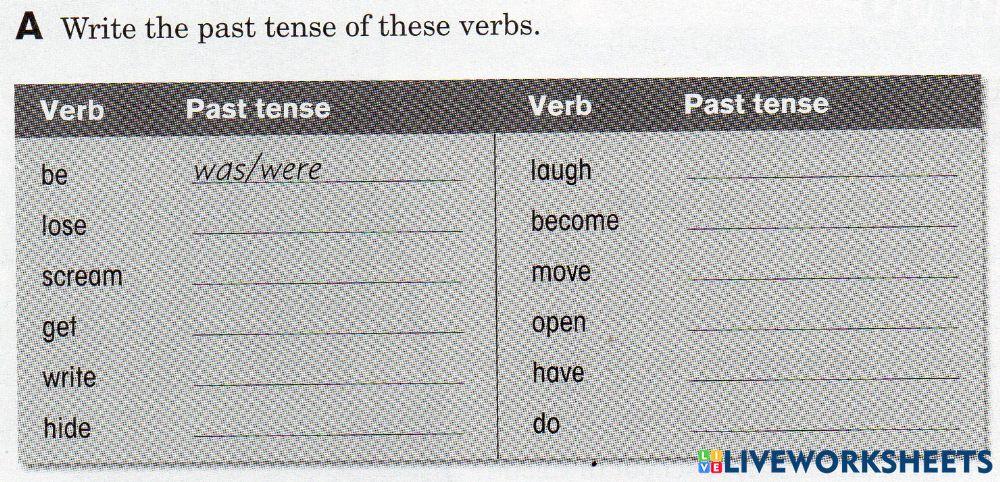 Verbs past tense