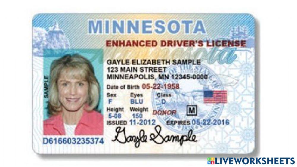 Personal Information on an ID card with writing