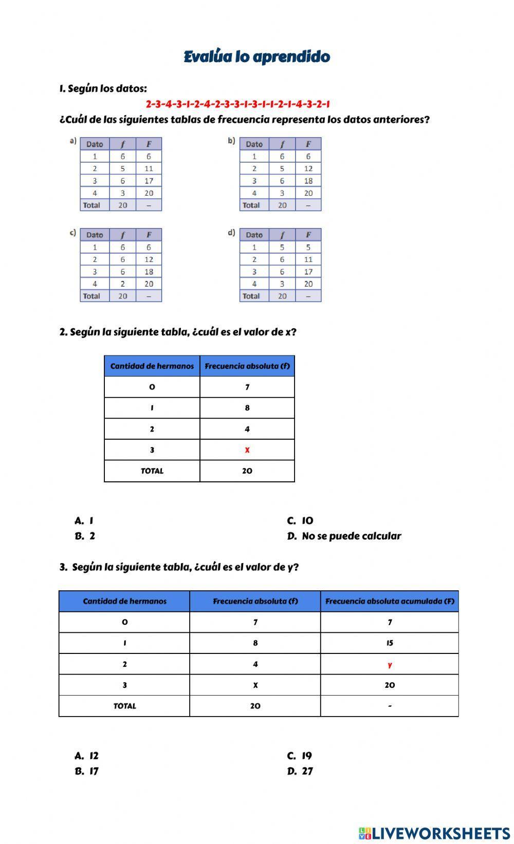 Tabla para variables cuantitativas