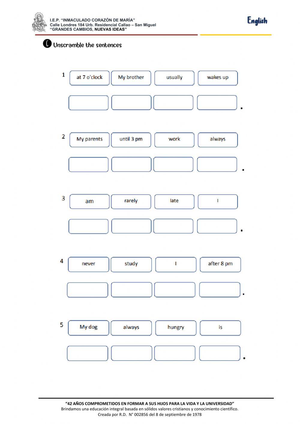 Worksheet 3 - 5th grade