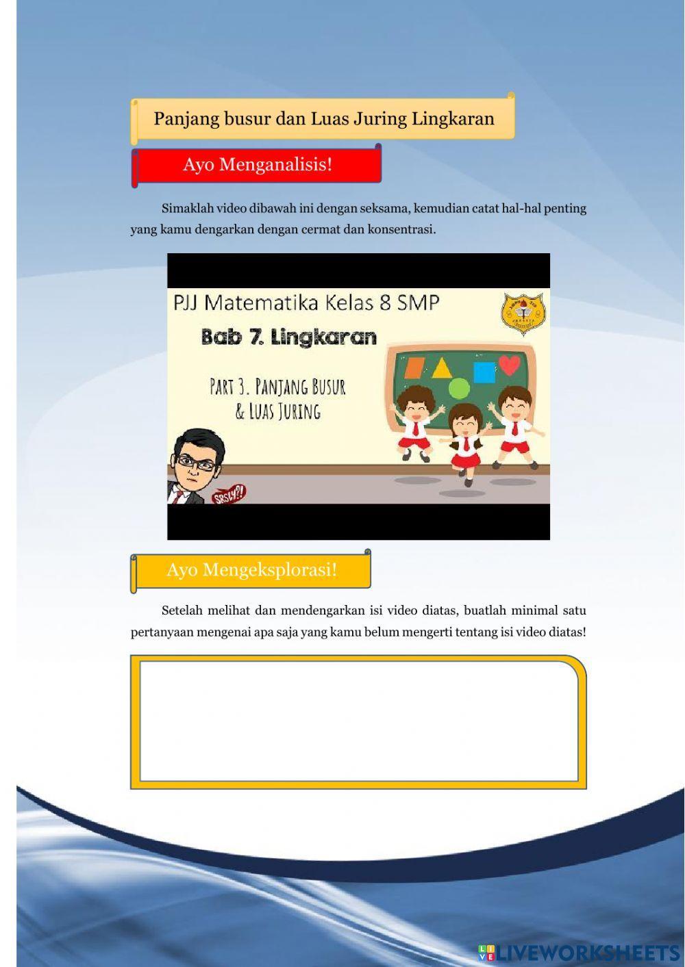 Lembar Kerja Peserta Didik 4 -Panjang Busur dan Luas Juring Lingkaran-