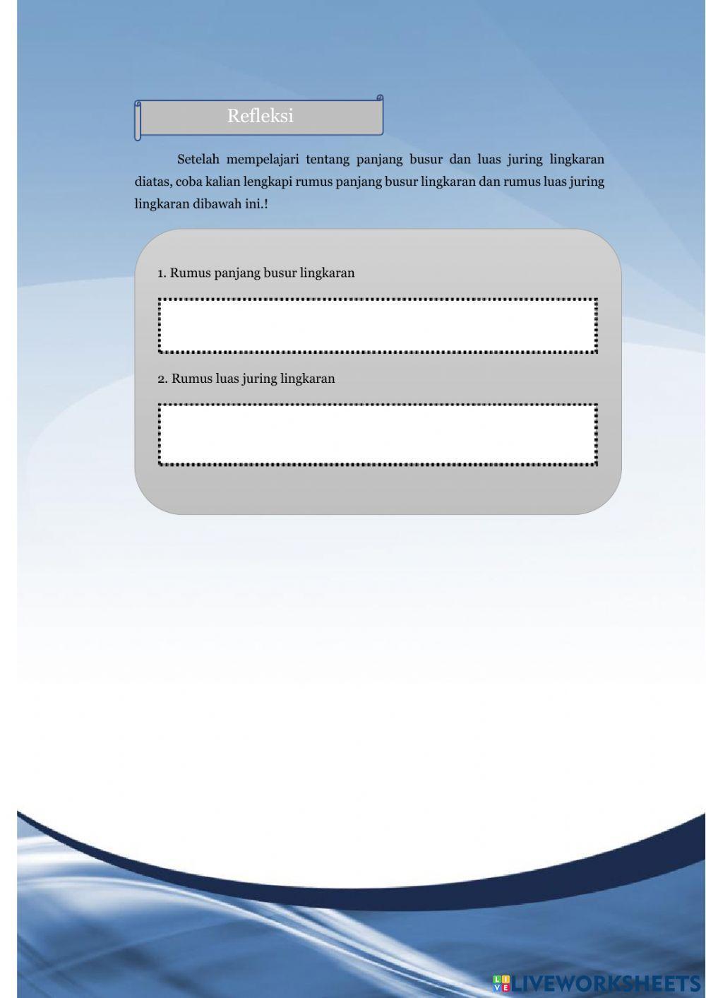 Lembar Kerja Peserta Didik 4 -Panjang Busur dan Luas Juring Lingkaran-