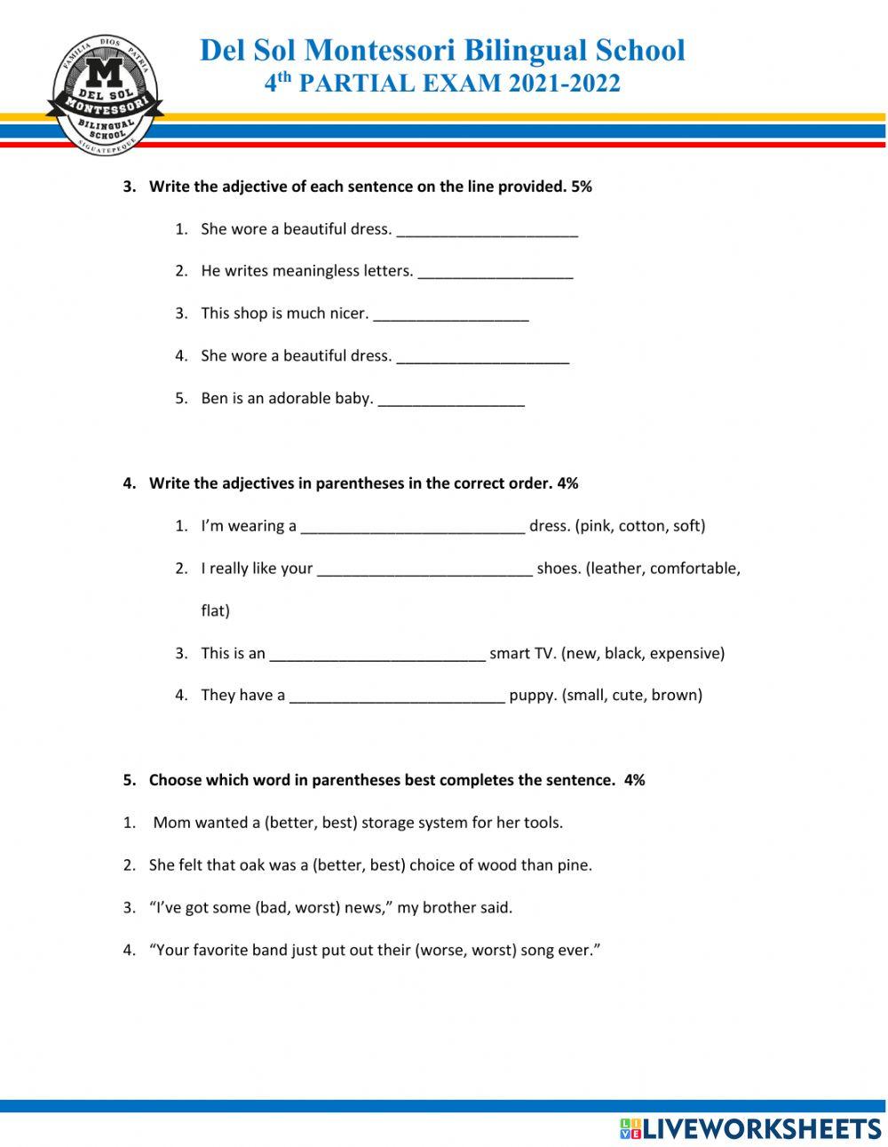 Language and Grammar 5th Grade
