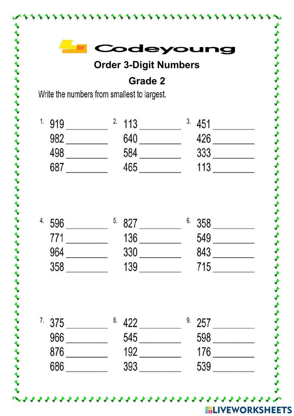 Order 3-Digit Numbers