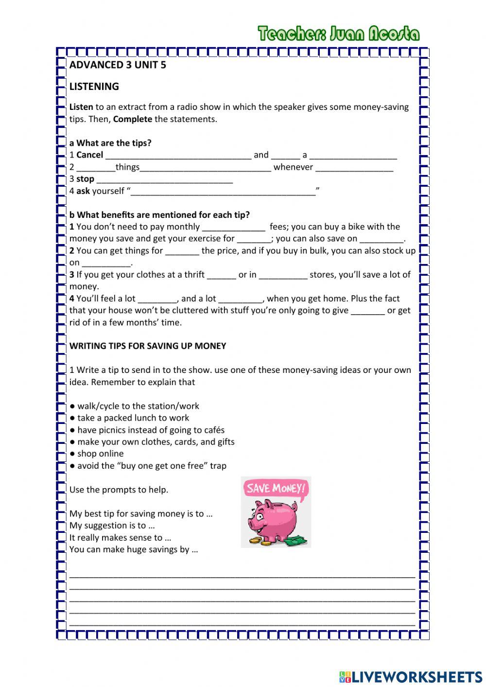 Giving some money-saving tips