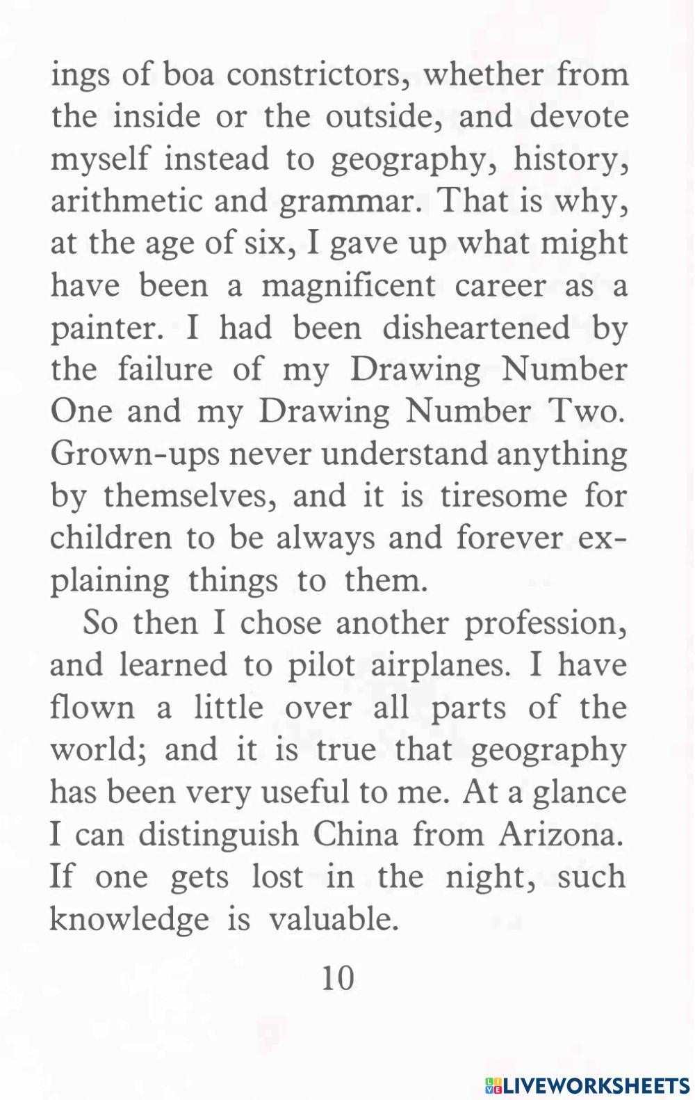 Vocab-The Little Prince 1-Fill in the blank