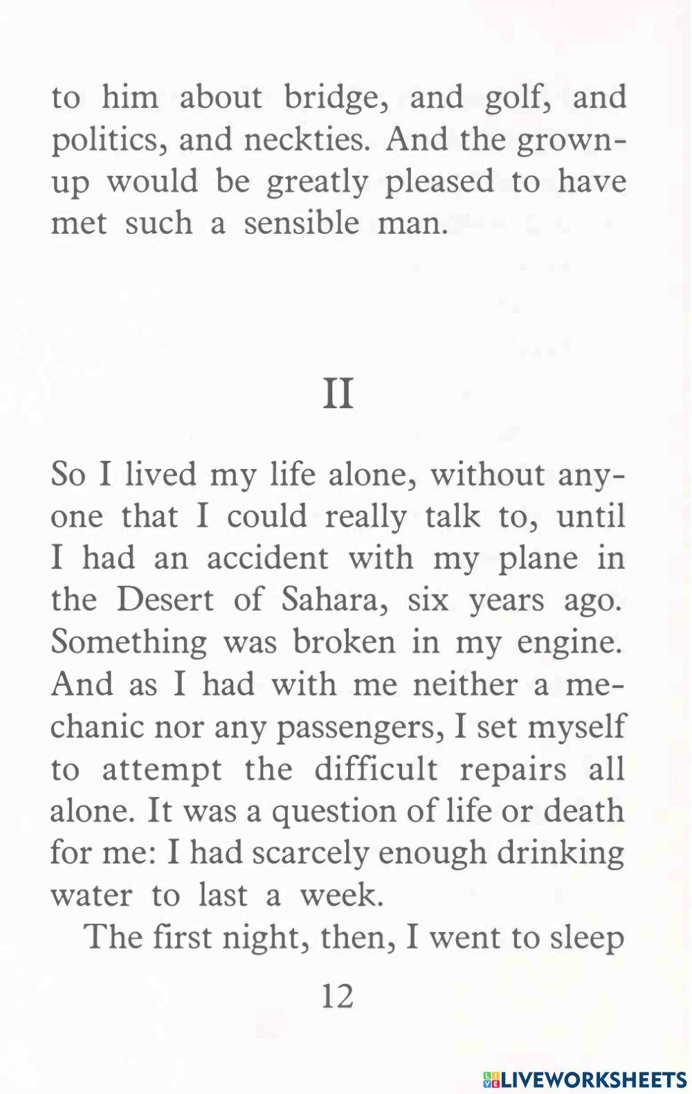 Vocab-The Little Prince 1-Fill in the blank