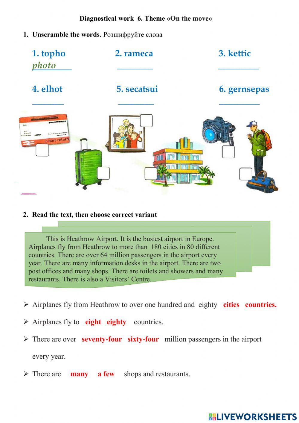 Діагностувальна робота №6   для 4 класу