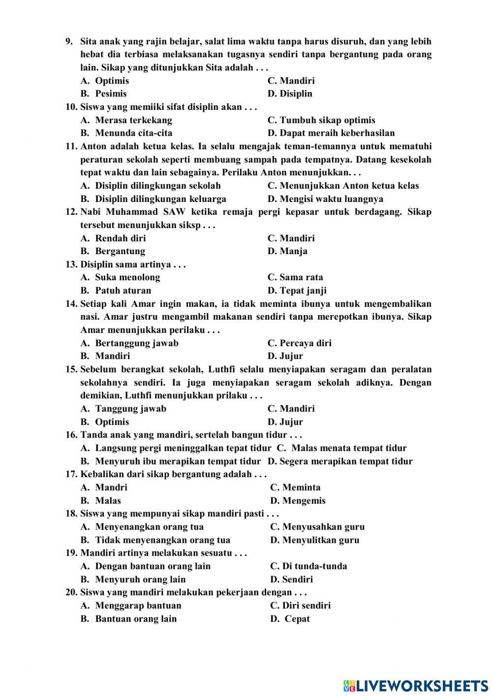 Aqidah akhlak kelas 5