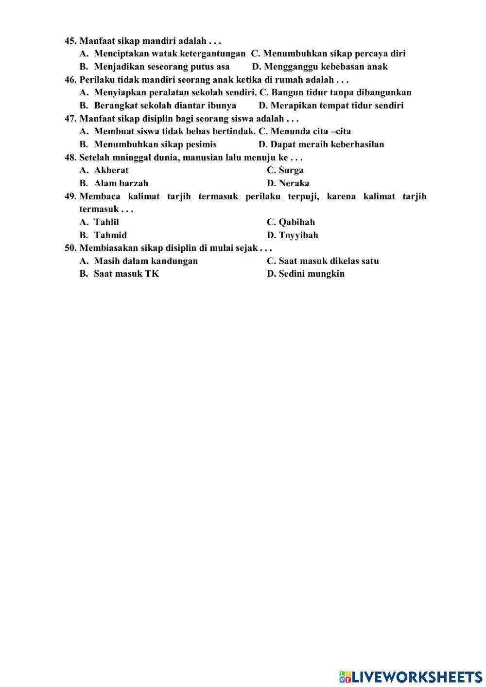 Aqidah akhlak kelas 5