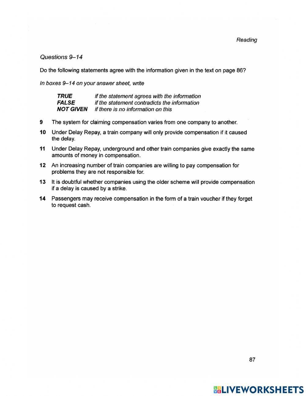 General Reading Test 14 - 4 (Part one)