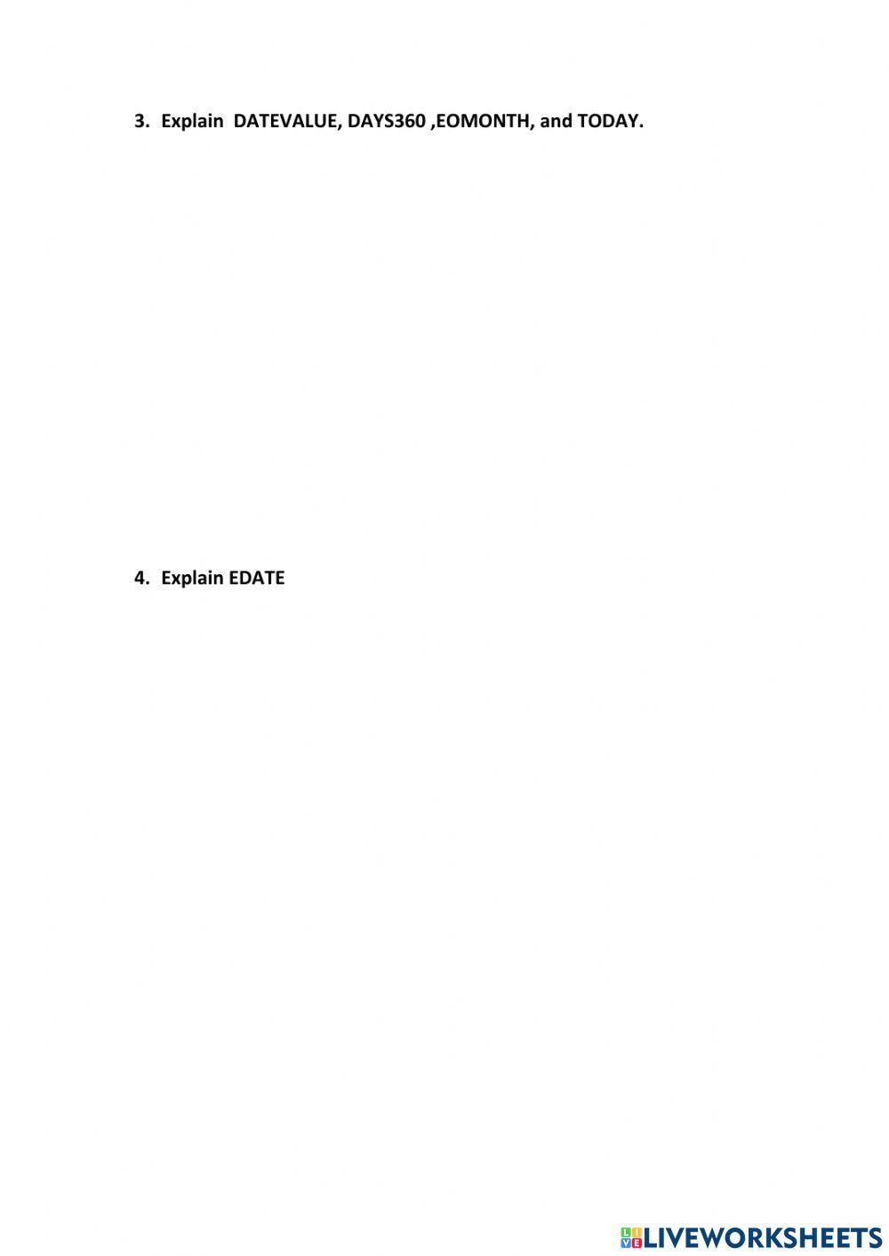 Lesson 2 Date Functions in Excel