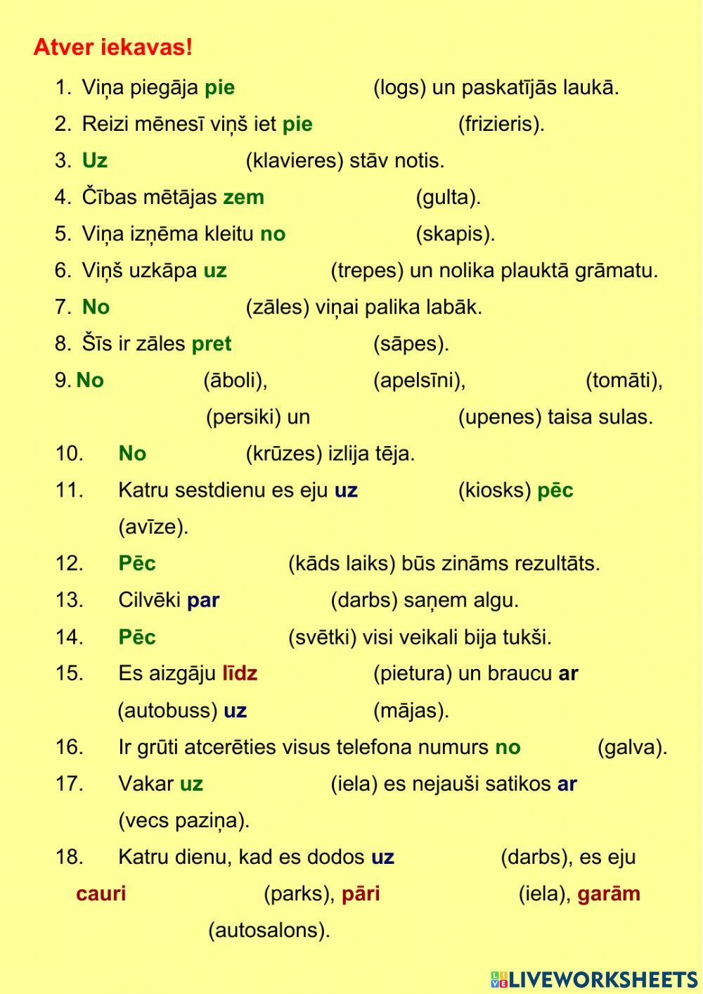 Av-58 (60) + Ģenitīvs