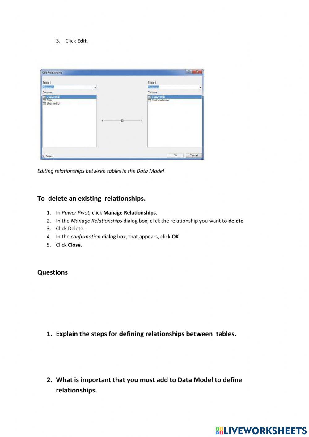 Lesson 2 Defining Relationships Between Tables